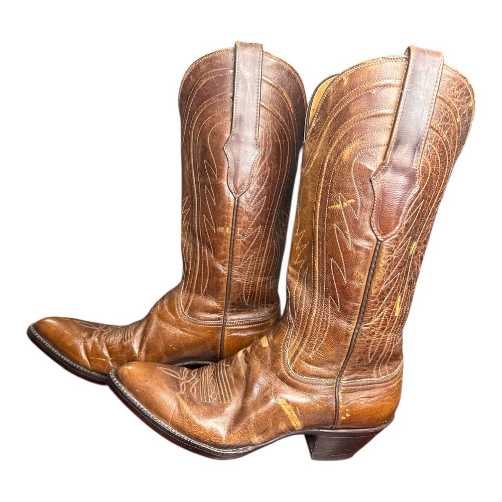 Black Jack Handmade Leather Cowboy Boots Western Rancher Women’s Size 6B - Picture 5 of 14